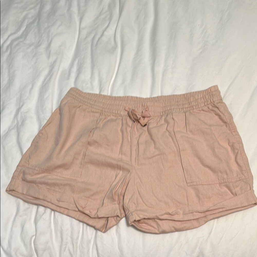 Old Navy linen blend Pink Shorts with Elastic Waistband